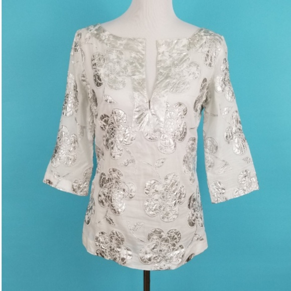 Tory Burch Tops - Tory Burch metallic blouse